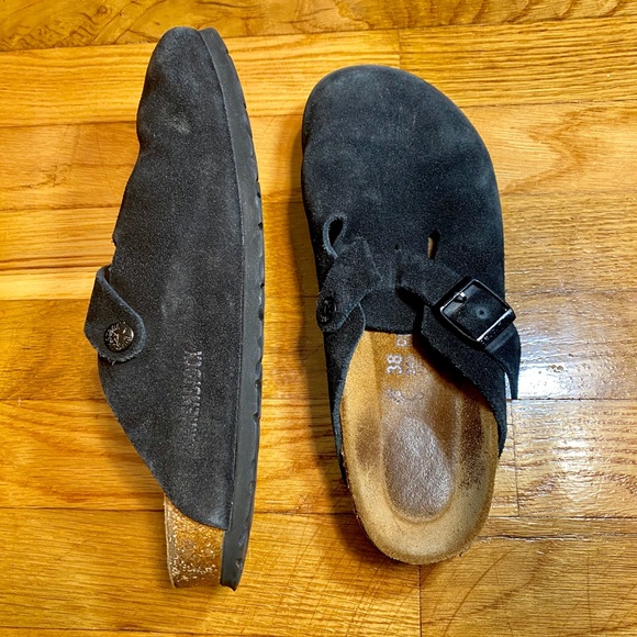 Birkenstock Shoes | Birkenstock Boston Soft Footbed Suede Leather Clog | Poshmark